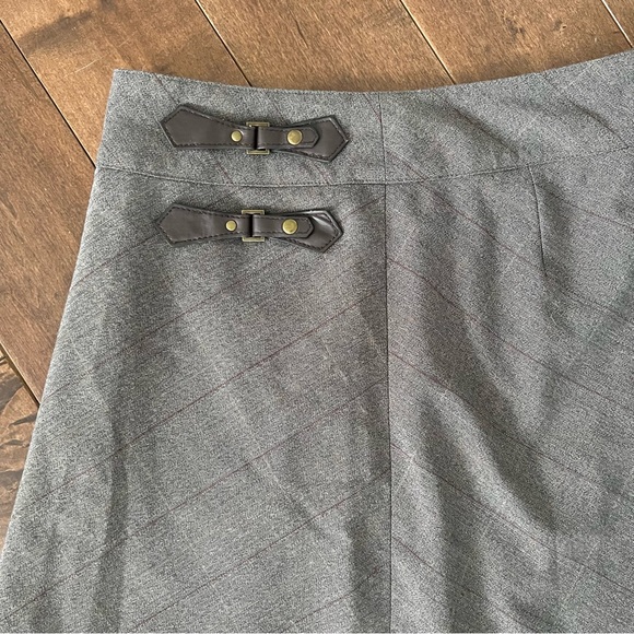 Grey Maxi Skirt with Brown Buckles - Picture 3 of 3